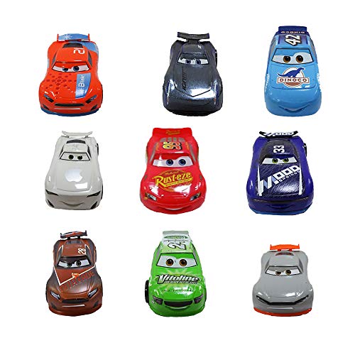 Disney Store Pixar Deluxe-Spielset „Cars“, 9 Teile, detailreich gestaltete Autos, buntes Figurenspielzeug, enthält Lightning McQueen, geeignet für Kinder ab 3 Jahren von Disney Store