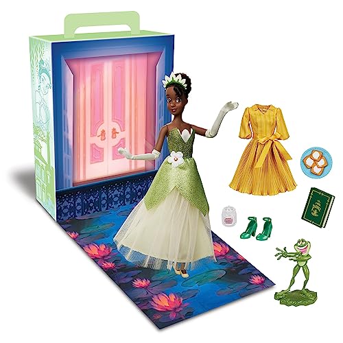 Disney Store Offizielle Tiana Märchenbuch Puppe, Küss den Frosch, 29 cm, Voll Bewegliches Spielzeug mit Zubehör, Geeignet für Kinder Ab 3 Jahren von Disney Store