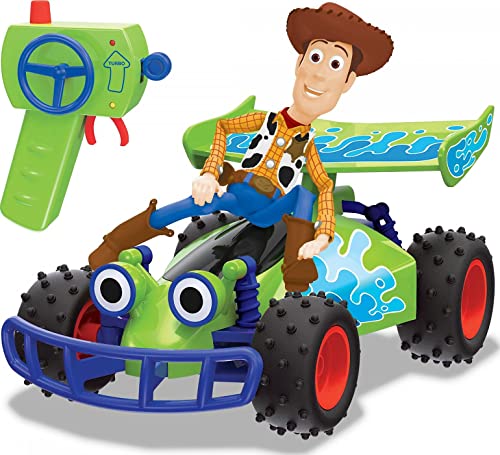 Dickie Toys 203154001 Toy Story with Armee Figur, Spielzeugauto mit Fernsteuerung, Auto, Buggy, mit Turbofunktion bis max. 7,5 km/h, Maßstab, 20 cm, ab 4 Jahren, Mehrfarbig, RC Woody 1:24 von Dickie Toys