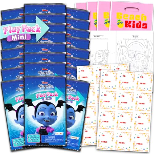 Disney Vampirina Osterkorb-Karten für Kinder, Set mit 24 Vampirina-Mini-Malbüchern mit Buntstiften, Aufklebern, Premium-Ostereierfüller ohne Süßigkeiten von Disney