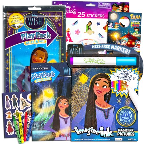 Disney Wish Coloring and Activity Books - Bundle with Wish Imagine Ink Coloring Book, Play Pack, Stickers, More | Disney Wish Malbuch-Set für Kinder von Disney