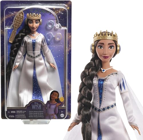 Mattel Disney Wish Königin Amaya von Rosas Modepuppe, bewegliche Puppe und Accessoires, HRC11 von Mattel