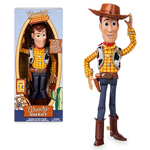 Disney Store Interaktive sprechende Actionfigur Woody aus Toy Story 4, 35 cm / 15", mit über 10 englischen Sätzen, interagiert mit Anderen Figuren, Laserstrahl, geeignet für Kinder ab 3 Jahren von Disney Store