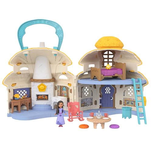 Mattel Disneys Wish Cottage Spielset mit Asha von Rosas Minipuppe, Sternenfigur und über 15 Zubehörteilen, HRH76 von Mattel
