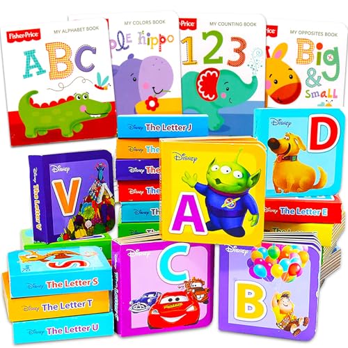 Großpackung Alphabet-Bücher für Kleinkinder, Kinder 2-4, 3-5, 4-6 – Bündel mit 30 ABCs fokussierten Mini-Büchern für pädagogisches kleines Blockbuch Lernen | Disney Fisher Price von Disney