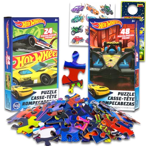 Hot Wheels Puzzle-Set für Kinder – Bündel mit 2 Puzzles, temporären Tattoos und mehr | Hot Wheels Aktivitätsset für Jungen, Mädchen Hot Wheels Puzzle-Set für Kinder – Bündel mit 2 Puzzles, temporären Tattoos und mehr | Hot Wheels Aktivitätsset für Jungen, Mädchen von Disney