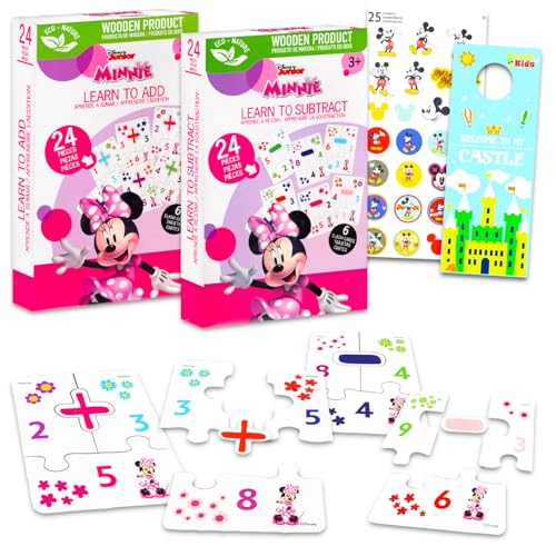 Minnie-Maus-Puzzle-Paare für Kleinkinder, 2 Stück, Bündel mit Disney Addition und Subtraktion, Puzzle-Paare, Lernkarten für Kinder im Alter von 5–6 Jahren Minnie-Maus-Puzzle-Paare für Kleinkinder, 2 Stück, Bündel mit Disney Addition und Subtraktion, Puzzle-Paare, Lernkarten für Kinder im Alter von 5–6 Jahren von Disney