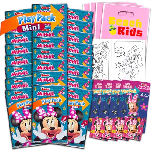 Minnie Mouse Geburtstagsparty-Set, Set mit 24 Minnie-Spielpackungen, Mini-Malbüchern, Aufklebern und mehr für Geschenktüten, Minnie Mouse Partyzubehör von Disney