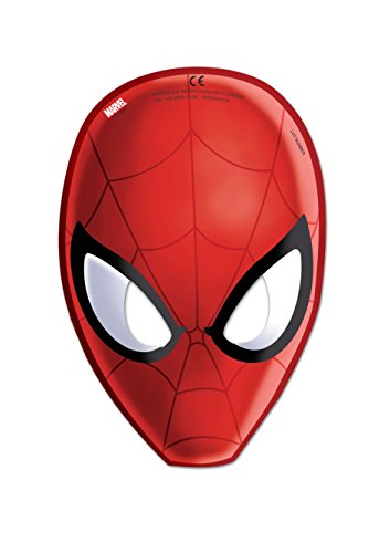 Procos 85179. – Masken Papier Ultimate Spider Man, 6 Stück, rot von Disney