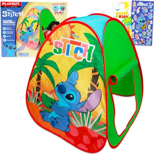 Stitch Pop-Up-Zelt für Kinder – Bündel mit Disney Spielzelt für Jungen und Mädchen plus Aufklebern, mehr | Lilo und Stitch-Zelt für Kinder, Kleinkinder von Disney