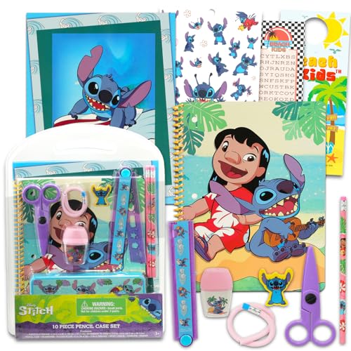 Stitch Schulbedarf-Set – 10-teiliges Schreibwaren-Set mit Federmäppchen, Bleistiften, Radiergummis, Ordner, Notizbuch, mehr | Lilo und Stitch Schulbedarf für Kinder Stitch Schulbedarf-Set – 10-teiliges Schreibwaren-Set mit Federmäppchen, Bleistiften, Radiergummis, Ordner, Notizbuch, mehr | Lilo und Stitch Schulbedarf für Kinder von Disney