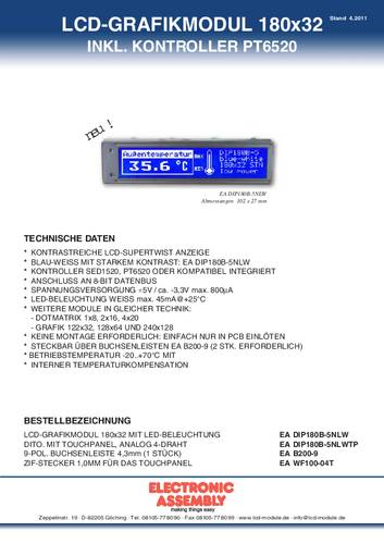 Display Elektronik Grafik-Display Weiß (B x H x T) 102.00 x 26.80 x 12.3mm von Display Elektronik