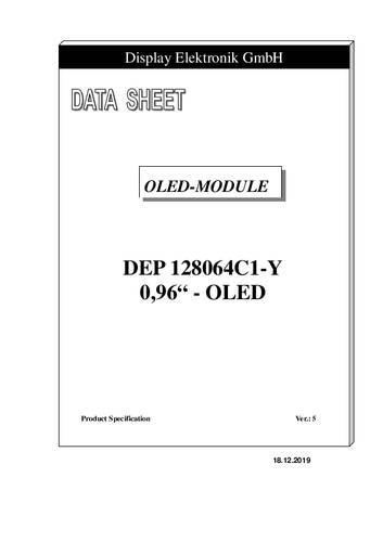 Display Elektronik OLED-Display Gelb 128 x 64 Pixel DEP128064C1-Y von Display Elektronik
