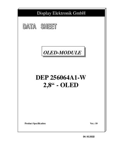 Display Elektronik OLED-Display Weiß 256 x 64 Pixel DEP256064A1-W von Display Elektronik