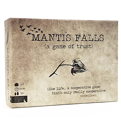 Mantis Falls Brettspiel, verstecktes Verräter-Strategie-Kartenspiel für 2–3 Spieler, manchmal kooperatives Abenteuerspiel für Erwachsene und Jugendliche, ab 14 Jahren, Spielzeit 60–90 Minuten | von Distant Rabbit Games von Distant Rabbit Games