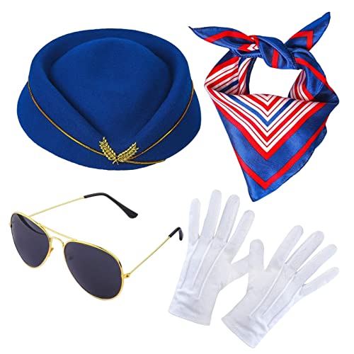 Ditanpu Stewardess-Kostüm Für Damen, Stewardess-Outfits, Flugbegleiterin, Hut, Sonnenbrille, Schal, Handschuhe, Damen Stewardess Kostümzubehör Flugbegleiterin Hut Mit Stewardess Cosplay Kostümzubehör Ditanpu Stewardess-Kostüm Für Damen, Stewardess-Outfits, Flugbegleiterin, Hut, Sonnenbrille, Schal, Handschuhe, Damen Stewardess Kostümzubehör Flugbegleiterin Hut Mit Stewardess Cosplay Kostümzubehör von Ditanpu