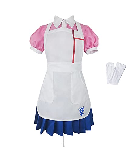 Diudiul Anime Super Danganronpa 2 Mikan Tsumiki Krankenschwester Dienstmädchen Kleid Outfit Halloween Cosplay Kostüm (Pink, XX-Large) von Diudiul