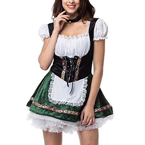 Diudiul Bayerisches Oktoberfest Faschingskleid für Frauen Halloween Kostüme (Green,M) von Diudiul