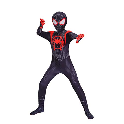 Diudiul Luxus Kids Superheld Spiderman Kostüme für Kinder Action Dress Ups und Zubehör Party Cosplay Kostüm (3XL(160-170cm), Schwarz-Kind) von Diudiul