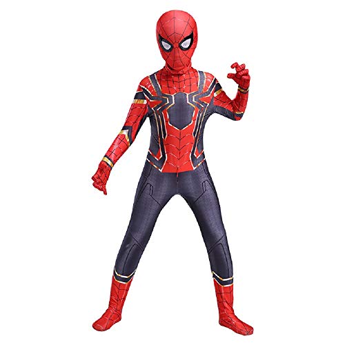 Diudiul Luxus Kids Superheld Spiderman Kostüme für Kinder Action Dress Ups und Zubehör Party Cosplay Kostüm (4XL(170-180cm), Rot Grau-Kind-C) von Diudiul