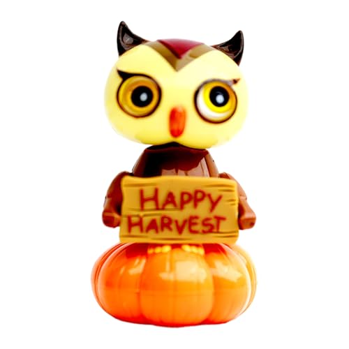 Diuyzoc Dashboard Figures - Gruselige Kürbiseulenfigur,Wackelnde Dekofigur Für Zuhause Büro Fenster Auto Erwachsene Halloween Party Mädchen von Diuyzoc