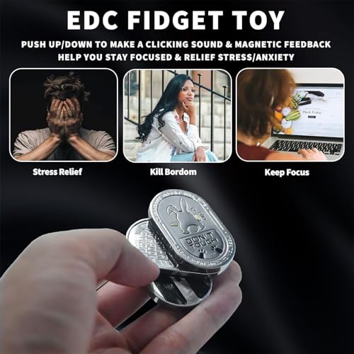 Fidget Slider, Ratchet Spin Slide, 1 Stück, Angstzustände, sensorisches -Tool, glattes Metallfinish, für Arbeiten, Schule, Büros Meetings von Diuyzoc