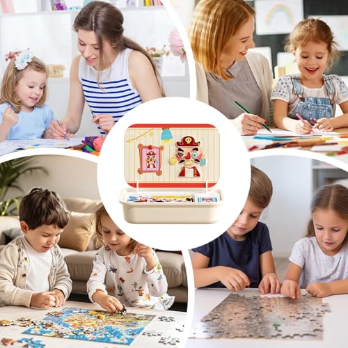 Magnetische Puzzles - Holz Magnet Reisespiele Mit Aufbewahrungsbox - Pädagogisches Lernspielzeug Für Kinder | Ab 3 4 5 6 Jahre Madchen von Diuyzoc