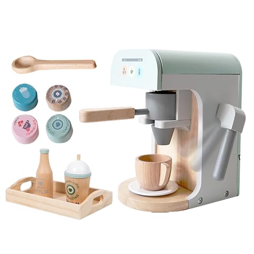 Toilierin für Holzkaffeemaschine, Play Machine, 20x17x12 cm, Spieler-Küchengeräte, Kinderkaffeemaschine, pädagogisches Rollenspiel, für Vorschulklassenzimmer und Indoor-Spiel von Diuyzoc