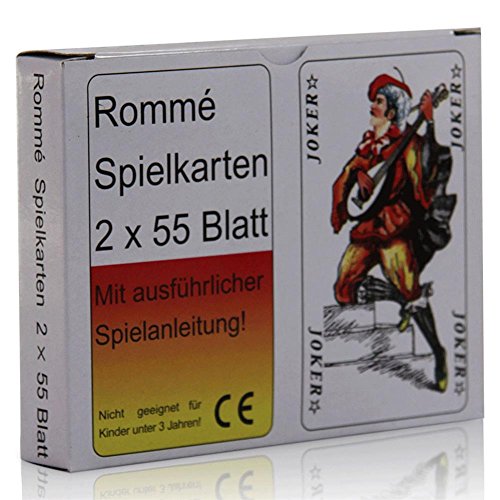 12 x Romme Spielkarten Rommé 2 x 55 Karten von Diverse