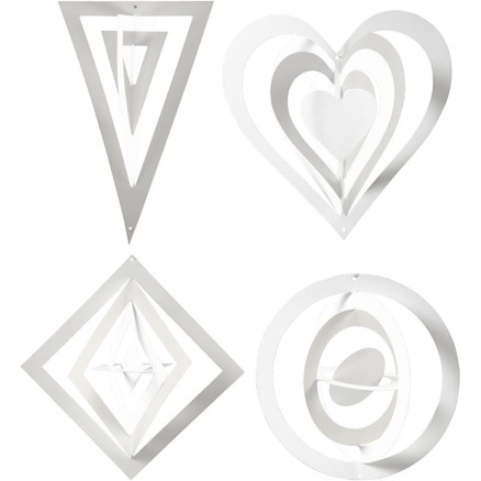 3D Aufhänger, H 18+22+24 cm, B 15+18+22 cm, 230 g, Weiß, 16 Stk/ 1 Pck von Diverse