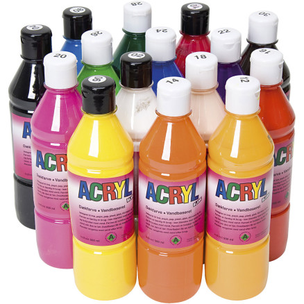 Acrylfarben, Sortierte Farben, 15x500 ml/ 1 Pck Acrylfarben, Sortierte Farben, 15x500 ml/ 1 Pck von Diverse