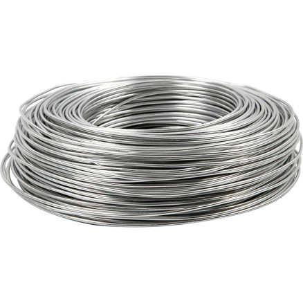 Aluminiumdraht, rund, Dicke 2 mm, Silber, 100 m/ 1 Rolle von Diverse