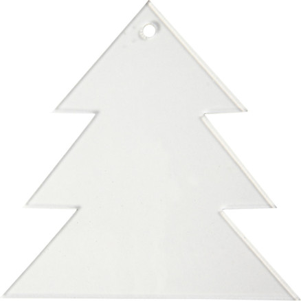 Anhänger aus Acryl, Weihnachtsbaum, H 8 cm, Dicke 2 mm, 5 Stk/ 1 Pck von Diverse