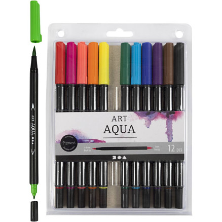 Aquarell-Filzstifte, Strichstärke 2+4-8 mm, Standard-Farben, 12 Stk/ 1 Pck Aquarell-Filzstifte, Strichstärke 2+4-8 mm, Standard-Farben, 12 Stk/ 1 Pck von Diverse