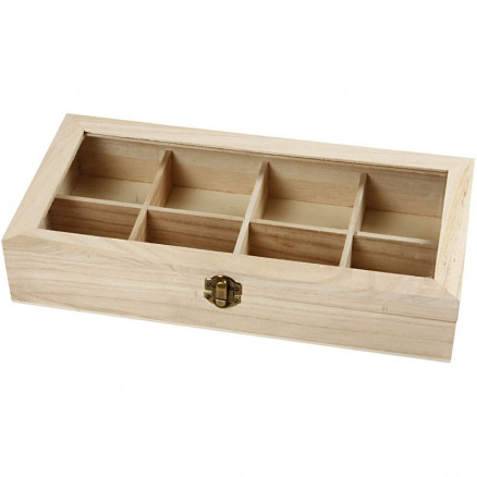 Aufbewahrungsbox für Knöpfe Holz 32x16x6cm von Diverse
