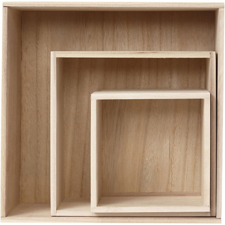 Aufbewahrungskästen, Quadrat, H 15x15+21,5x21,5+28x28 cm, T 12,5 cm, 3 Stk/ 1 Set Aufbewahrungskästen, Quadrat, H 15x15+21,5x21,5+28x28 cm, T 12,5 cm, 3 Stk/ 1 Set von Diverse