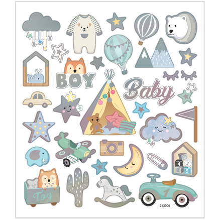 Aufkleber, Baby Boy, Blatt 15x16,5 cm, 1 Blatt von Diverse