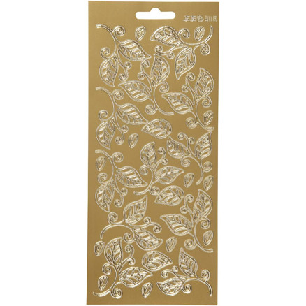 Aufkleber, Blätter, Blatt 10x23 cm, gold, 1 Blatt von Diverse