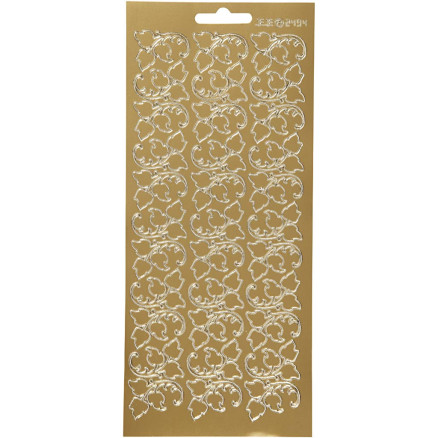 Aufkleber, Blätter, Blatt 10x23 cm, gold, 1 Blatt von Diverse