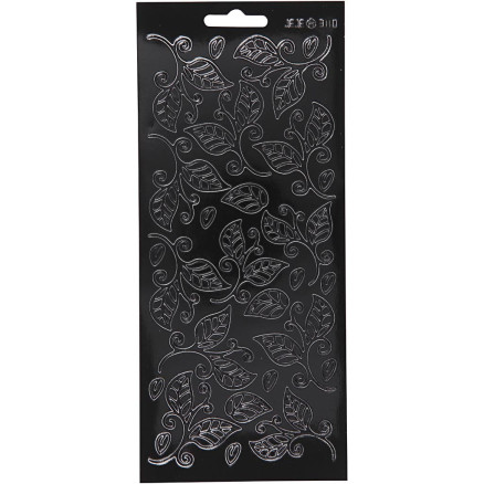 Aufkleber, Blätter, Blatt 10x23 cm, schwarz, 1 Blatt von Diverse