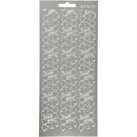 Aufkleber, Blätter, Blatt 10x23 cm, silber, 1 Blatt von Diverse