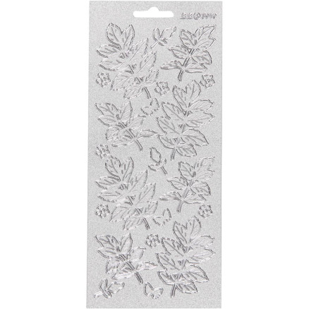 Aufkleber, Blätter, Blatt 10x23 cm, silber, 1 Blatt Aufkleber, Blätter, Blatt 10x23 cm, silber, 1 Blatt von Diverse