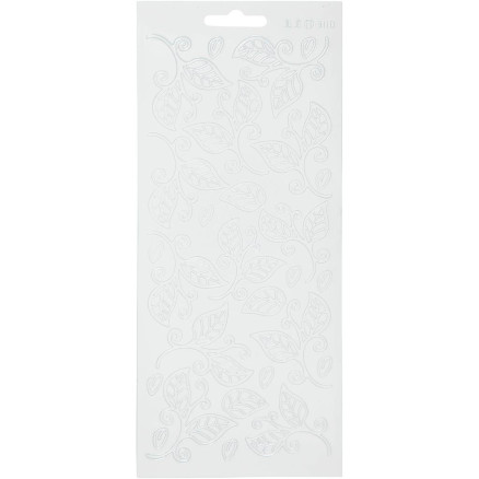 Aufkleber, Blätter, Blatt 10x23 cm, weiß, 1 Blatt von Diverse