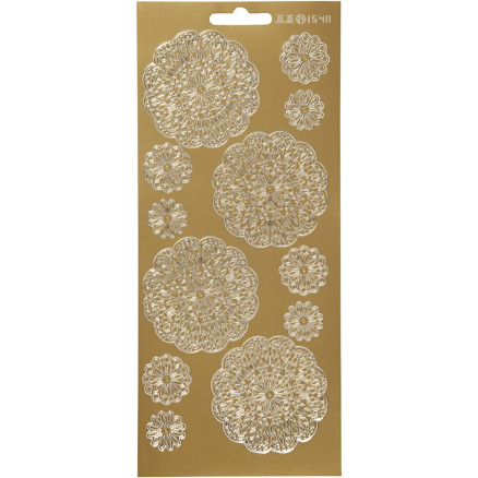Aufkleber, Blumen, Blatt 10x23 cm, gold, 1 Blatt von Diverse