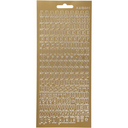 Aufkleber, Buchstaben, Blatt 10x23 cm, gold, 1 Blatt Aufkleber, Buchstaben, Blatt 10x23 cm, gold, 1 Blatt von Diverse