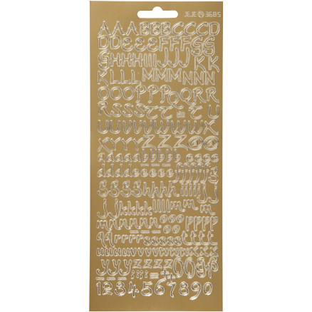 Aufkleber, Buchstaben, Blatt 10x23 cm, gold, 1 Blatt von Diverse