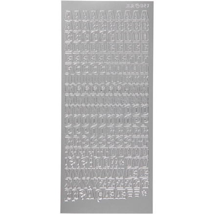 Aufkleber, Buchstaben, Blatt 10x23 cm, silber, 1 Blatt Aufkleber, Buchstaben, Blatt 10x23 cm, silber, 1 Blatt von Diverse