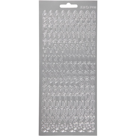 Aufkleber, Buchstaben, Blatt 10x23 cm, silber, 1 Blatt Aufkleber, Buchstaben, Blatt 10x23 cm, silber, 1 Blatt von Diverse