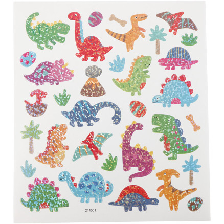 Aufkleber, Dino, Blatt 15x16,5 cm, 1 Blatt von Diverse