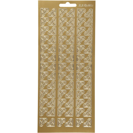 Aufkleber, Ecken, Blatt 10x23 cm, gold, 1 Blatt von Diverse